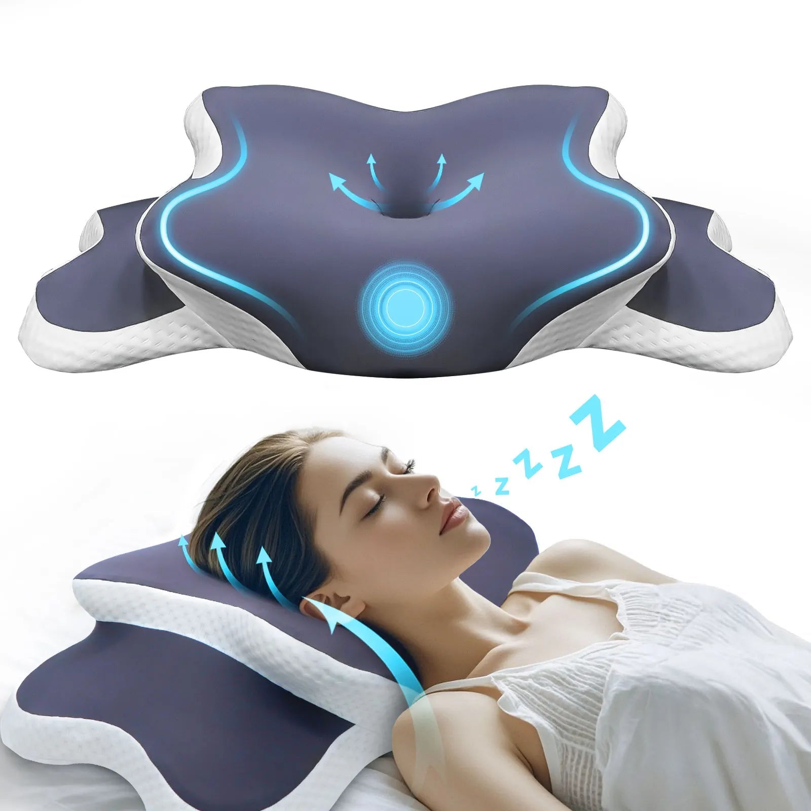 Memory Foam Pillow Cervical Pillow Neck Pain Relief Contour Ergonomic Orthopedic Neck Support for Side Back Stomach Sleeper Gift - FloraDigest Co.