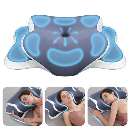 Memory Foam Pillow Cervical Pillow Neck Pain Relief Contour Ergonomic Orthopedic Neck Support for Side Back Stomach Sleeper Gift - FloraDigest Co.