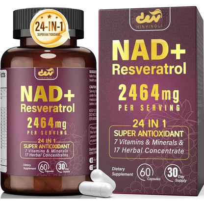 NAD supplement pure organic liposome NAD+containing resveratrol supplement - enhances NAD+anti - aging, energy, and focus - FloraDigest Co.