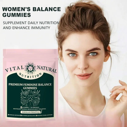 Premium Feminine Balance Gummies 30 Servings Help Regulate Physiological Balance And Enhances Immunity Rich In Multiple Vitamins - FloraDigest Co.