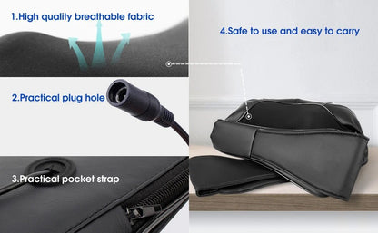 Shiatsu Neck and Shoulder Massager Heated Back Massager U Shape Deep Kneading Electric Massage Pillow For Neck Waist Leg Body - FloraDigest Co.